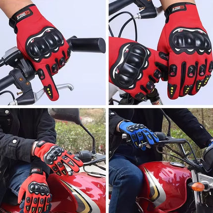 Motorcycle Gloves Men Riding Racing Anti-Slip Hard Shell Outdoor Full Finger Touchscreen Gloves, Size: Average(Black)