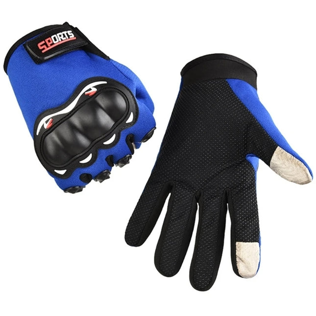 Motorcycle Gloves Men Riding Racing Anti-Slip Hard Shell Outdoor Full Finger Touchscreen Gloves, Size: Average(Black)