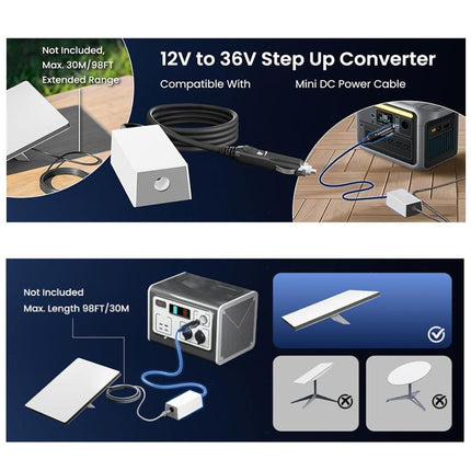 12V-36V to 36V Car Inverter For Starlink Mini(White)