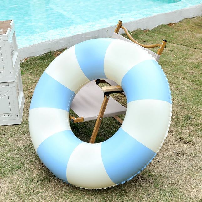 Thickened Outdoor Water Sports Children Swimming Ring, Outer Diameter: 90cm with Handle(Blue Grid)