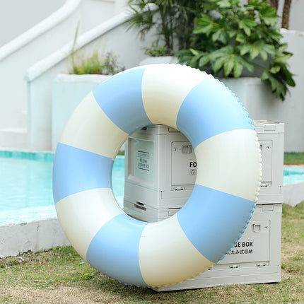 Thickened Outdoor Water Sports Children Swimming Ring, Outer Diameter: 90cm with Handle(Blue Grid)