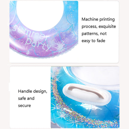 Sequins Starry Sky Mermaid Adult Swimming Ring Children Armpit Swimming Ring, Size: 90cm (With Handle)