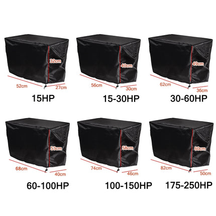 210D Oxford Cloth Boat Propeller Engine Waterproof and Dustproof Cover, Size:62x36x49cm/30-60HP(Black)