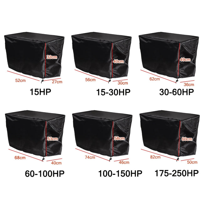 210D Oxford Cloth Boat Propeller Engine Waterproof and Dustproof Cover, Size:62x36x49cm/30-60HP(Black)