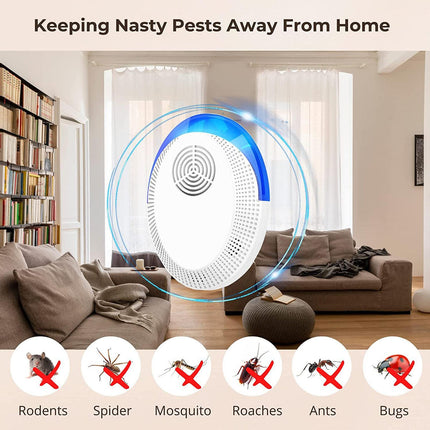 Intelligent Ultrasonic Mosquito & Mouse Repeller, Household Cockroach Repellent For Living Room Bedroom Kitchen US Plug