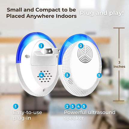 Intelligent Ultrasonic Mosquito & Mouse Repeller, Household Cockroach Repellent For Living Room Bedroom Kitchen US Plug