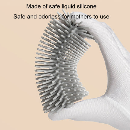 Silicone Rotating Multifunction Cleaning Cup Brush Set Bottle Nipple Straw Cleaner Brush(Bent Handle Green)