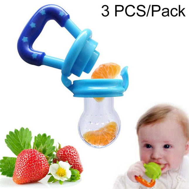 3 PCS Portable Baby Infant Food Nipple Feeder Silicone Pacifier Silicone Baby Soother, Random Color, Size:L