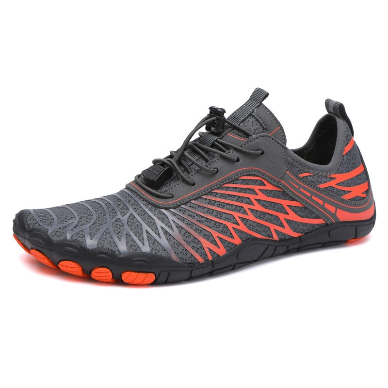 Mens Boys Water Shoes Quick Dry Aqua Socks Barefoot Beach Shoes Comfort Swim Sneakers, Size: 44(Gray Orange)