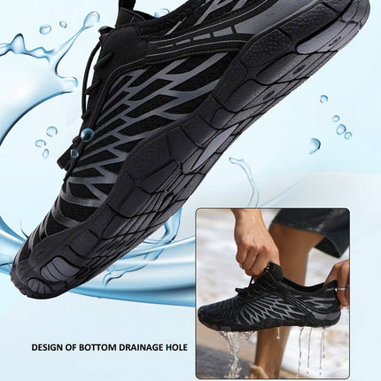 Mens Boys Water Shoes Quick Dry Aqua Socks Barefoot Beach Shoes Comfort Swim Sneakers, Size: 44(Gray Orange)