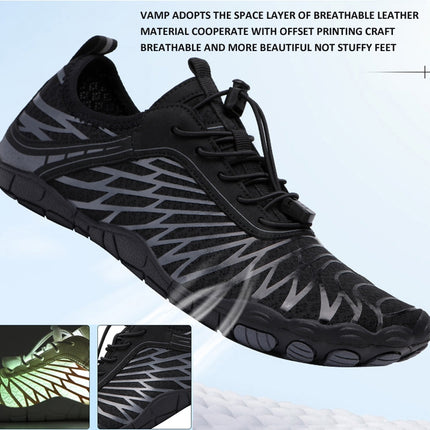 Mens Boys Water Shoes Quick Dry Aqua Socks Barefoot Beach Shoes Comfort Swim Sneakers, Size: 45(Gray Orange)