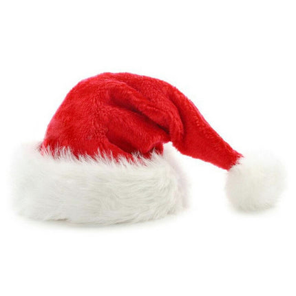 Dense Velvet Plush Christmas Hats Christmas Holiday Christmas Cap for Santa Claus(Red)