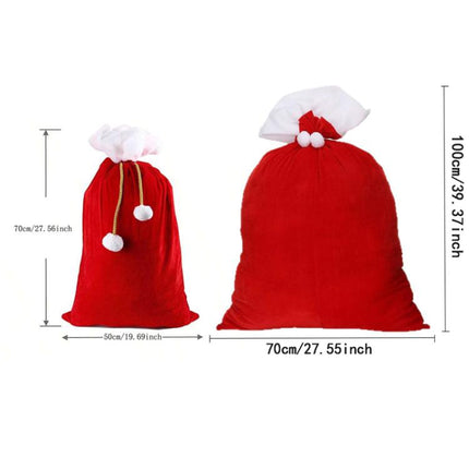 70x100cm Velvet Santa Drawstring Bag Jumbo Holiday Candy Sack Christmas Gift Bags With Cinch Closure