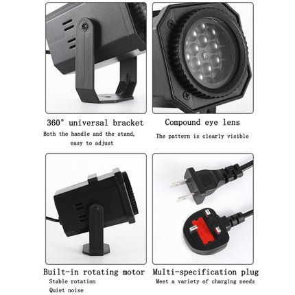 8W Christmas Colorful Rotating Laser Atmosphere Light Random Pattern Delivery AU Plug with 6 Cards