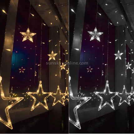 8-Mode Colorful 10 Stars Style Light Christmas Decorative Icicles Strip Light, EU Plug