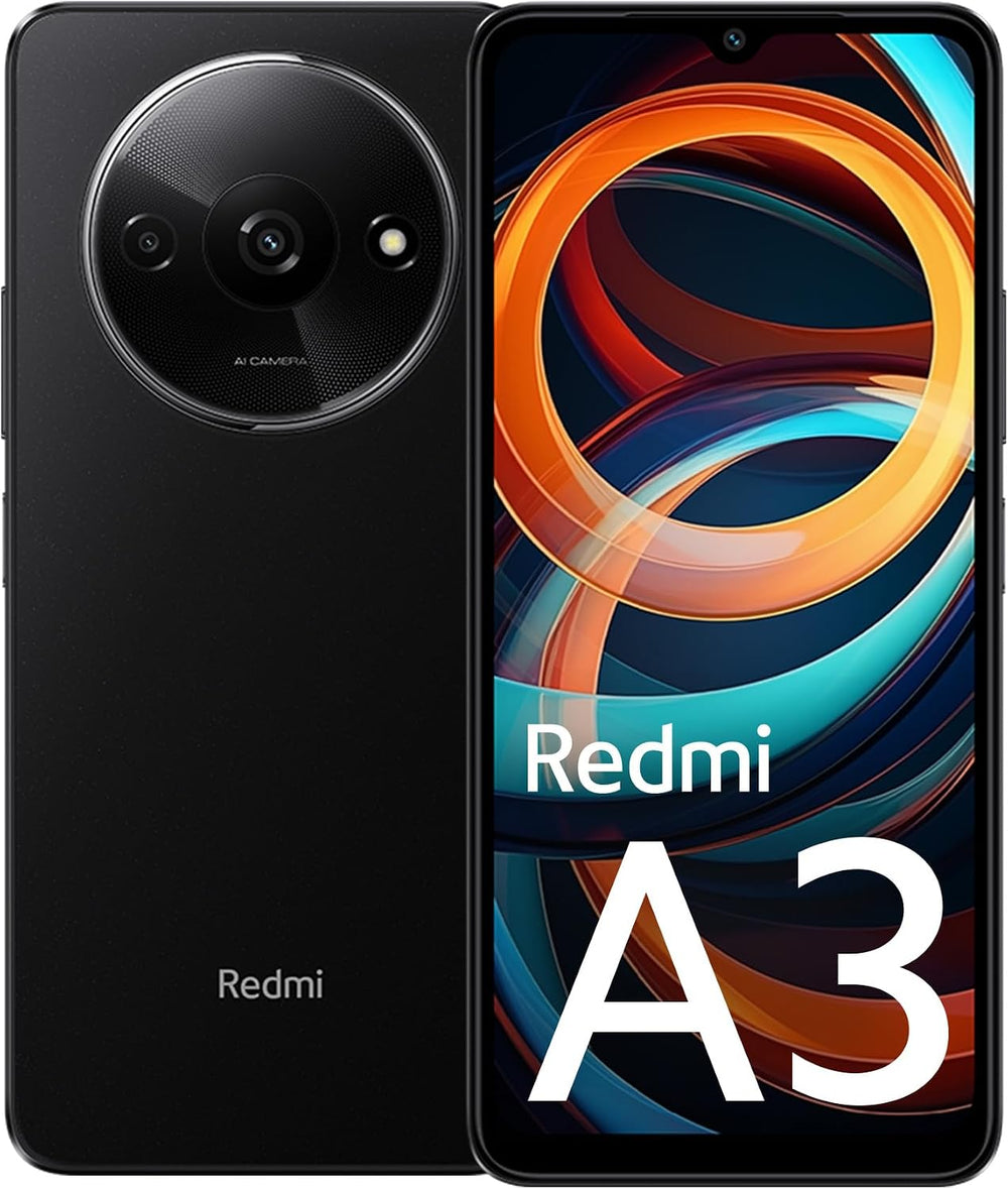 Redmi A3 4G LTE Smartphone – 64GB Storage, 3GB RAM, 6.71" Screen, 5000mAh Battery – Midnight Black