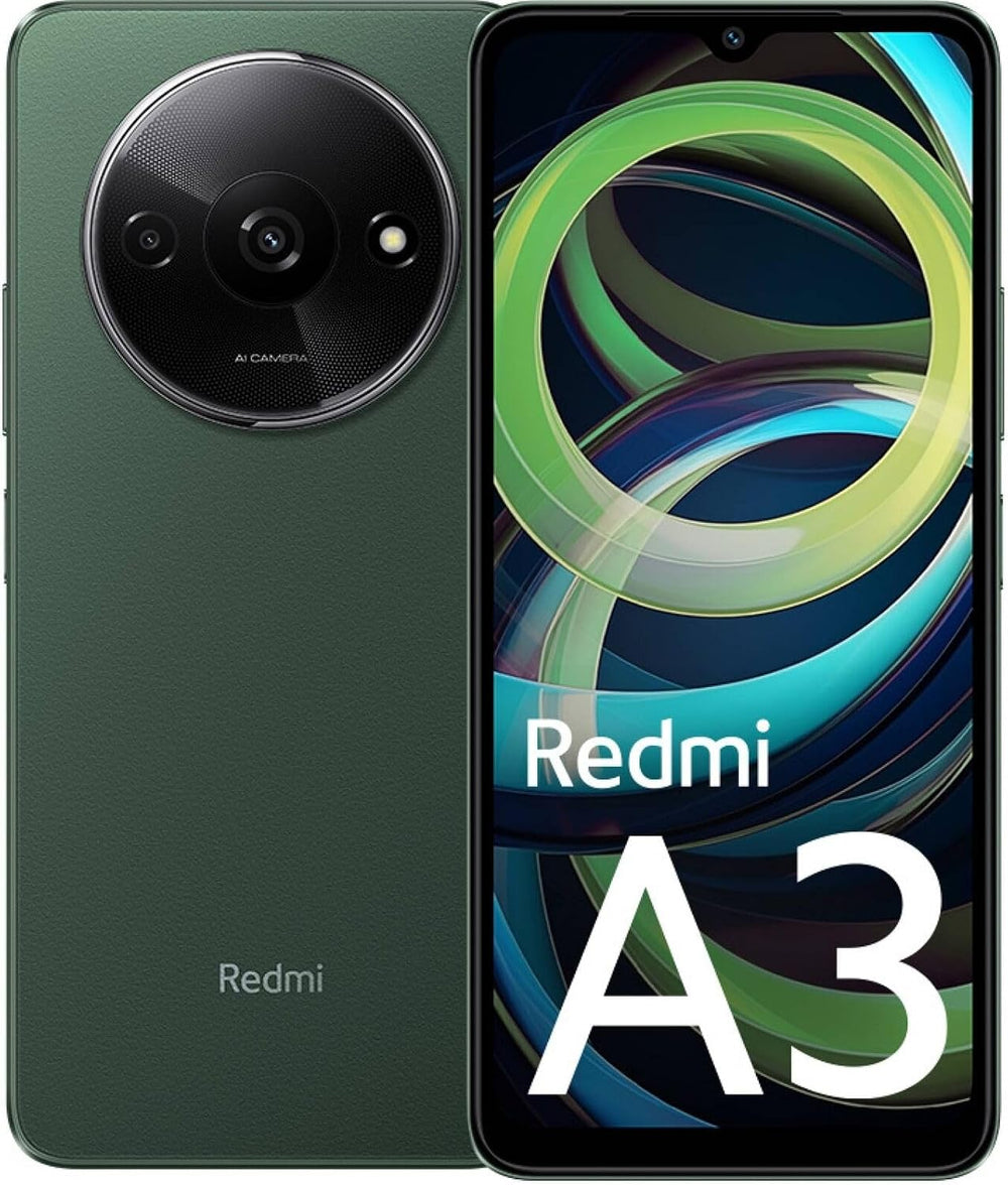 Redmi A3 4G LTE Smartphone – 64GB Storage, 3GB RAM, 6.71" Screen, 5000mAh Battery – Forest Green