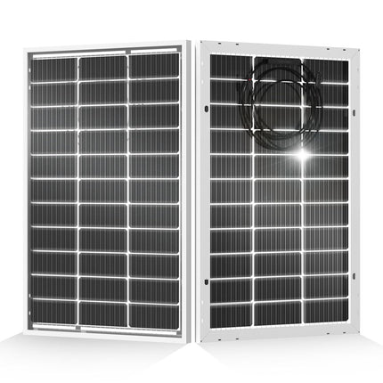 ECO-WORTHY 200 Watt Bifacial Solar Panel 2pcs 100 Watt 12 Volt Monocrystalline Solar Panel Module Off Grid PV Powerfor Home, Camping, Boat, Shed Farm, RV