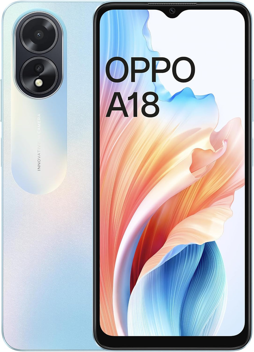 OPPO A18 4G LTE Smartphone – 128GB Storage, 4GB RAM, 6.56" Screen, 5000mAh Battery – Glowing Blue