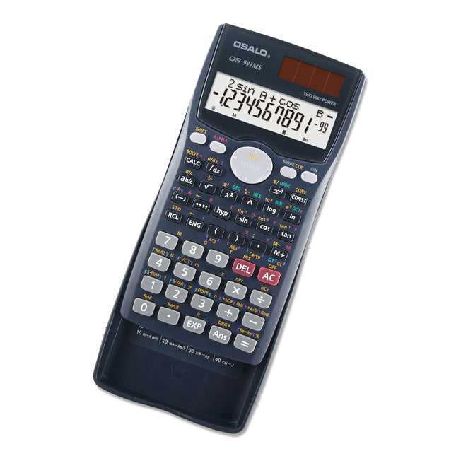OSALO OS-991MS 10+2 Digits Double Line Display Multi-functional Student Function Scientific Calculator Solar Energy Dual Power Calculator