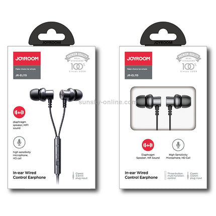 JOYROOM JR-EL115 Metal In-ear Wired Control Earphone (Grey)