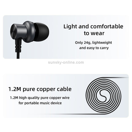 JOYROOM JR-EL115 Metal In-ear Wired Control Earphone (Grey)