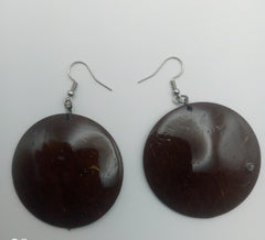 KiriArts Coconut Shell Earrings Warm Moon Plain