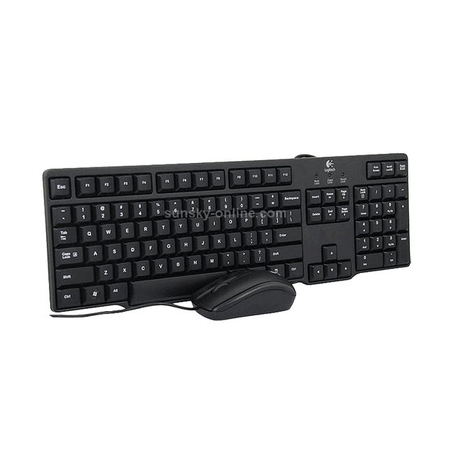 Logitech MK100 PS / 2 Interface  Wired Keyboard + USB Interface Wired Mouse Set (Black)