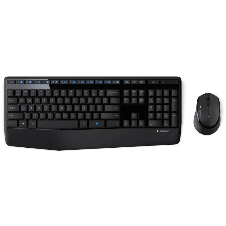 Logitech MK345 Wireless Full-size Keyboard + 2.4GHz 1000DPI Wireless Optical Mouse Set with Nano Receiver(Black)