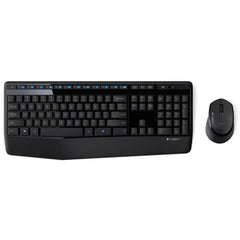 Logitech MK345 Wireless Full-size Keyboard + 2.4GHz 1000DPI Wireless Optical Mouse Set with Nano Receiver(Black)