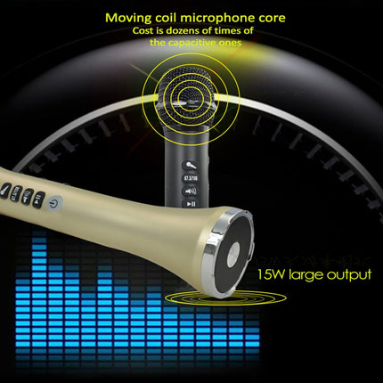 L-698 K Song Microphone Mobile Phone Bluetooth Wireless Microphone Audio Integrated KTV(Wisdom Black)