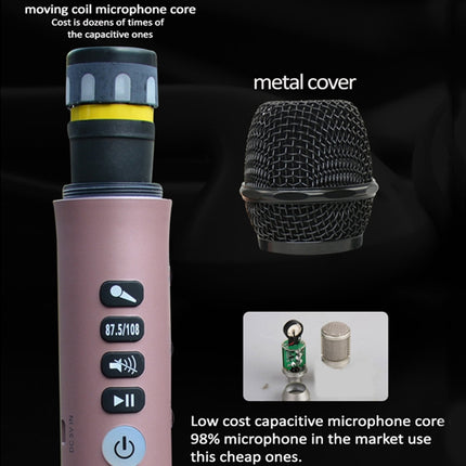 L-698 K Song Microphone Mobile Phone Bluetooth Wireless Microphone Audio Integrated KTV(Wisdom Black)