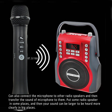 L-698 K Song Microphone Mobile Phone Bluetooth Wireless Microphone Audio Integrated KTV(Wisdom Black)