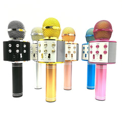WS-858 Metal High Sound Quality Handheld KTV Karaoke Recording Bluetooth Wireless Microphone, for Notebook, PC, Speaker, Headphone, iPad, iPhone, Galaxy, Huawei, Xiaomi, LG, HTC and Other Smart