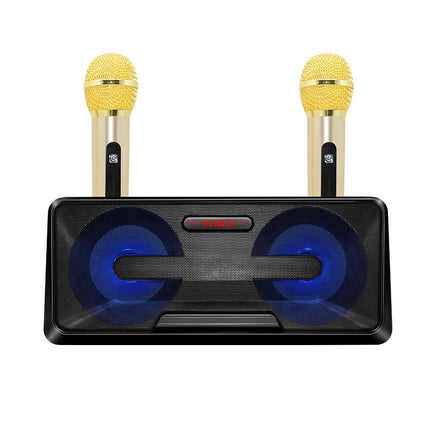 SDRD SD-301 2 in 1 Family KTV Portable Wireless Live Dual Microphone + Bluetooth Speaker(Black)