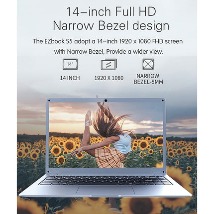 Jumper EZbook S5 Laptop, 14.0 inch, 4GB+64GB, Windows 10 Intel N3350 / Z8350 / Z8300(Dark Gray)