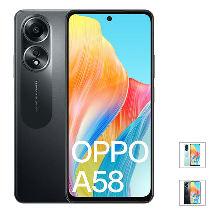 OPPO A58 (Dual Sim, 128GB/6GB, 6.72'') - Glowing Black