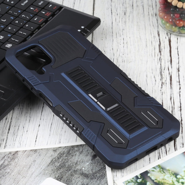 For Samsung Galaxy A22 4G / M32 4G Vanguard Warrior Shockproof with Holder(Cobalt Blue)