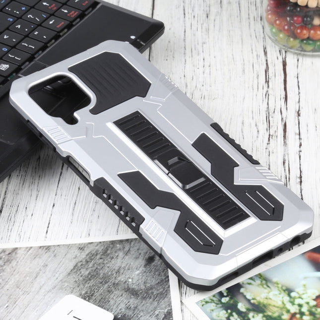 For Samsung Galaxy A22 4G / M32 4G Vanguard Warrior with Holder(Silver White)