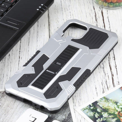 For Samsung Galaxy A22 4G / M32 4G Vanguard Warrior with Holder(Silver White)