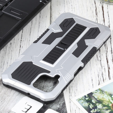 For Samsung Galaxy A22 4G / M32 4G Vanguard Warrior with Holder(Silver White)