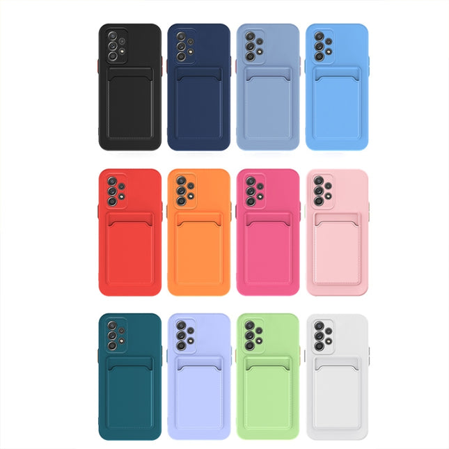 For Samsung Galaxy A23 4G / 5G Skin Feel Card TPU Contrast Color Button Phone Case(Dark Blue)