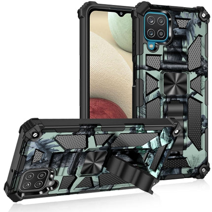 For Samsung Galaxy A12 Camouflage Armor Shockproof Protective Case with Holder
