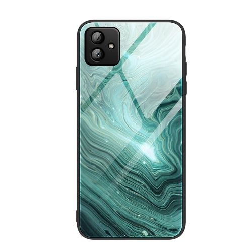 For Samsung Galaxy A04 Marble Pattern Glass Phone Case
