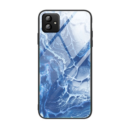 For Samsung Galaxy A04 Marble Pattern Glass Phone Case