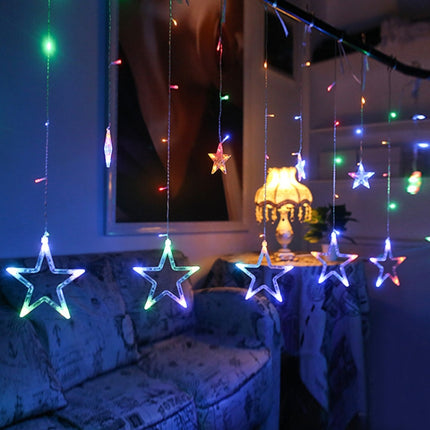 220V EU Plug LED Star Light Christmas lights Indoor/Outdoor Decorative Love Curtains Lamp For Holiday Wedding Party lighting(Colourful)