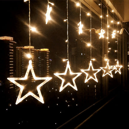 220V EU Plug LED Star Light Christmas lights Indoor/Outdoor Decorative Love Curtains Lamp For Holiday Wedding Party lighting(Colourful)