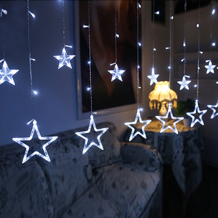 220V EU Plug LED Star Light Christmas lights Indoor/Outdoor Decorative Love Curtains Lamp For Holiday Wedding Party lighting(Colourful)