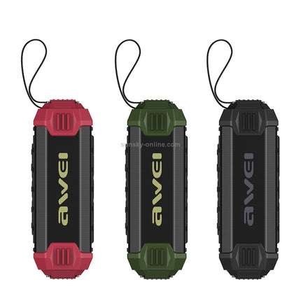 awei Y280 IPX4 Bluetooth Speaker Power Bank with Enhanced Bass, Built-in Mic, Support FM / USB / TF Card / AUX(Black)