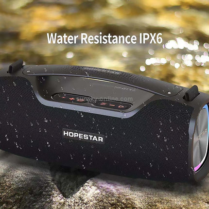HOPESTAR A6X TWS Portable Outdoor Bluetooth Speaker with Colorful Music Lights, Support Power Bank & Hands-free Call & U
Disk & TF Card & 3.5mm AUX(Black)